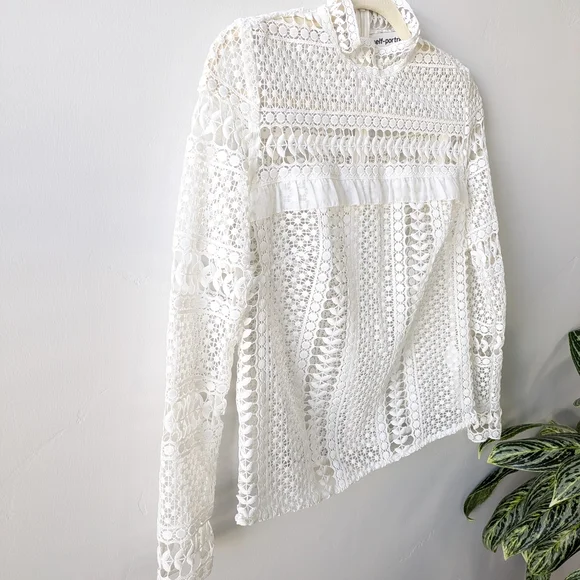 Like New!! Self-Portrait White Lace Blouse